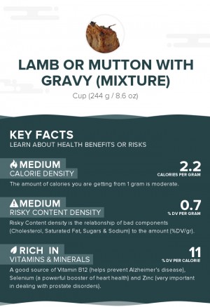 Lamb or mutton with gravy (mixture)