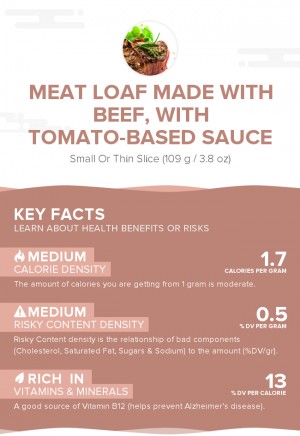 Meat loaf made with beef, with tomato-based sauce