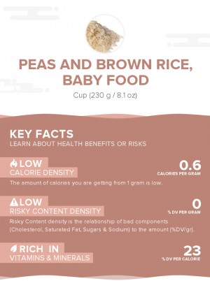 Peas and brown rice, baby food