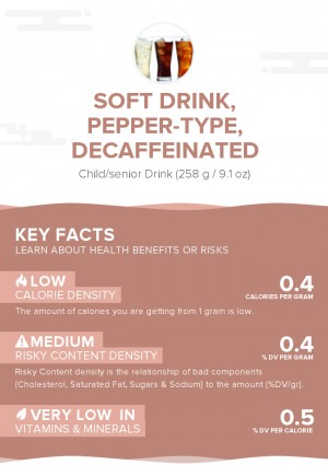 Soft drink, pepper-type, decaffeinated