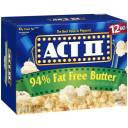 Act II 94% Fat Free Butter Popcorn, 2.71 oz, 12ct