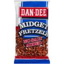 Dan Dee No Salt Added Midget Pretzels, 14 oz