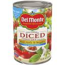 Del Monte: Diced w/Basil Garlic & Oregano No Salt Added Tomatoes, 14.5 Oz