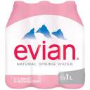 Evian Natural Spring Water, 1 l, 6 pack