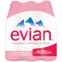 Evian Natural Spring Water, 500 ml, Pack of, 6