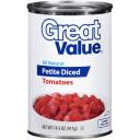 Great Value: All Natural Petite Diced Tomatoes, 14.5 Oz