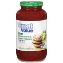 Great Value: Chunky Mushrooms & Green Peppers Pasta Sauce, 26 oz