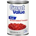 Great Value: Diced No Salt Added Tomatoes, 14.5 Oz