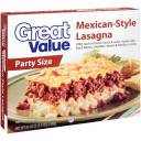 Great Value Mexican Style Party Size Lasagna, 84 oz