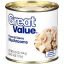 Great Value: Pieces & Stems Mushrooms, 6.5 Oz