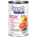 Great Value Pink Grapefruit Juice, 46 oz