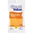 Great Value Sharp Cheddar Sliced Cheese, 8 oz