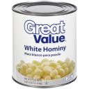 Great Value White Hominy, 111 Oz