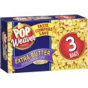 Pop Weaver Extra Butter Microwave Popcorn, 3 count, 7.2 oz