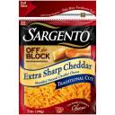 Sargento Off the Block Extra Sharp Cheddar Traditional Cut Shredded Cheese, 7 oz