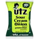 Utz Sour Cream & Onion Flavored Potato Chips, 1.875 oz