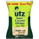 Utz Sour Cream & Onion Flavored Ripple Cut Potato Chips, 12 oz